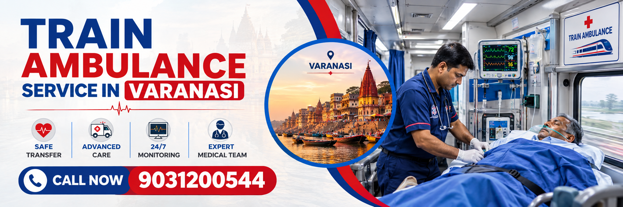 Train Ambulance Service in Varanasi
